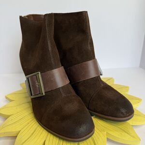 Korks Kork-Ease‎ Denoon Size 7.5 M Brown Suede Leather Buckle Ankle Boots Shoe